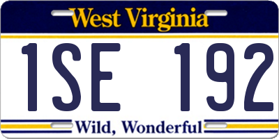 WV license plate 1SE192