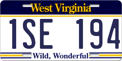 WV license plate 1SE194