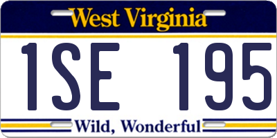 WV license plate 1SE195