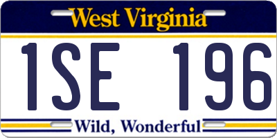 WV license plate 1SE196