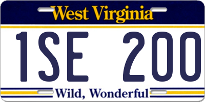 WV license plate 1SE200