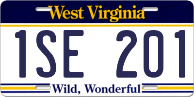 WV license plate 1SE201