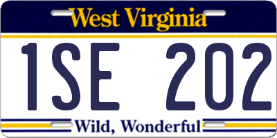 WV license plate 1SE202