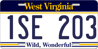 WV license plate 1SE203