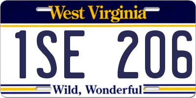 WV license plate 1SE206