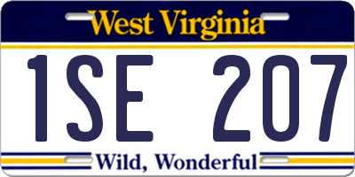 WV license plate 1SE207