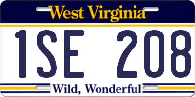 WV license plate 1SE208