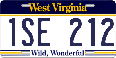 WV license plate 1SE212