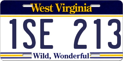 WV license plate 1SE213