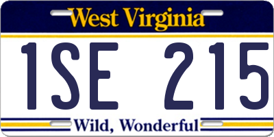 WV license plate 1SE215