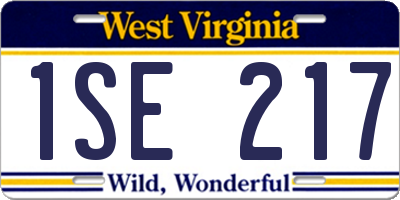 WV license plate 1SE217