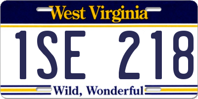 WV license plate 1SE218