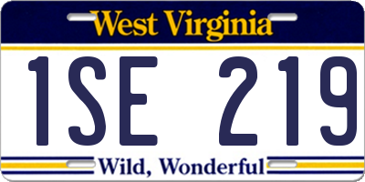 WV license plate 1SE219