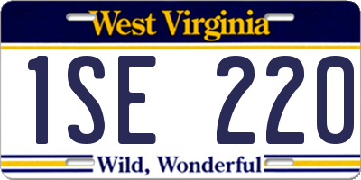 WV license plate 1SE220