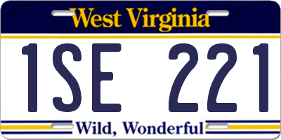 WV license plate 1SE221