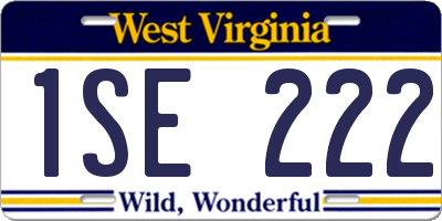 WV license plate 1SE222