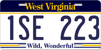 WV license plate 1SE223