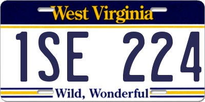 WV license plate 1SE224