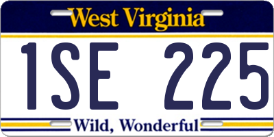 WV license plate 1SE225
