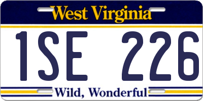 WV license plate 1SE226