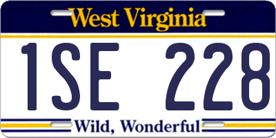 WV license plate 1SE228