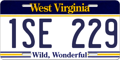 WV license plate 1SE229