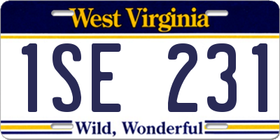 WV license plate 1SE231
