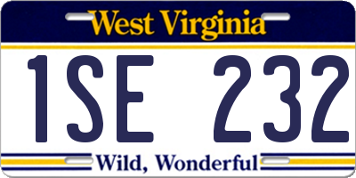 WV license plate 1SE232