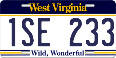 WV license plate 1SE233