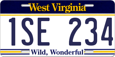 WV license plate 1SE234
