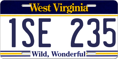 WV license plate 1SE235