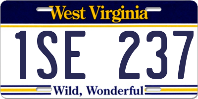 WV license plate 1SE237