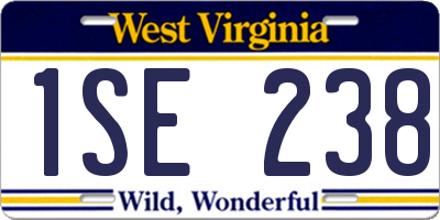 WV license plate 1SE238