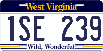 WV license plate 1SE239