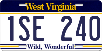 WV license plate 1SE240