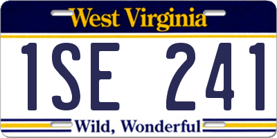 WV license plate 1SE241