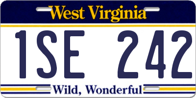 WV license plate 1SE242