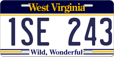 WV license plate 1SE243