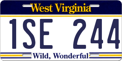 WV license plate 1SE244