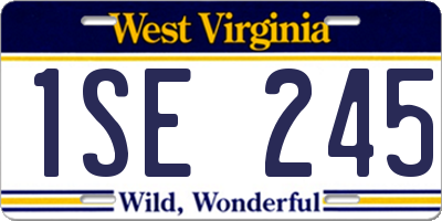 WV license plate 1SE245