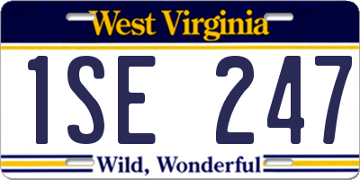 WV license plate 1SE247