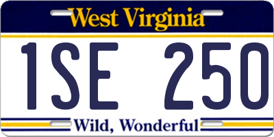 WV license plate 1SE250