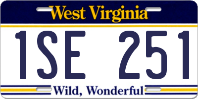 WV license plate 1SE251