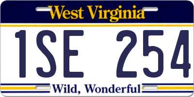 WV license plate 1SE254