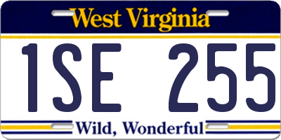 WV license plate 1SE255