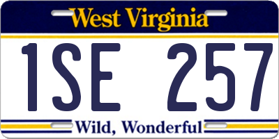 WV license plate 1SE257