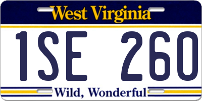 WV license plate 1SE260