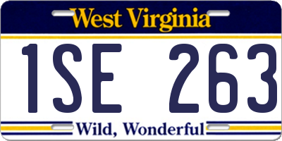 WV license plate 1SE263