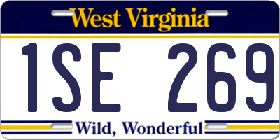 WV license plate 1SE269