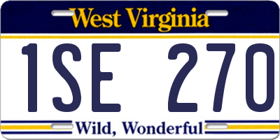 WV license plate 1SE270